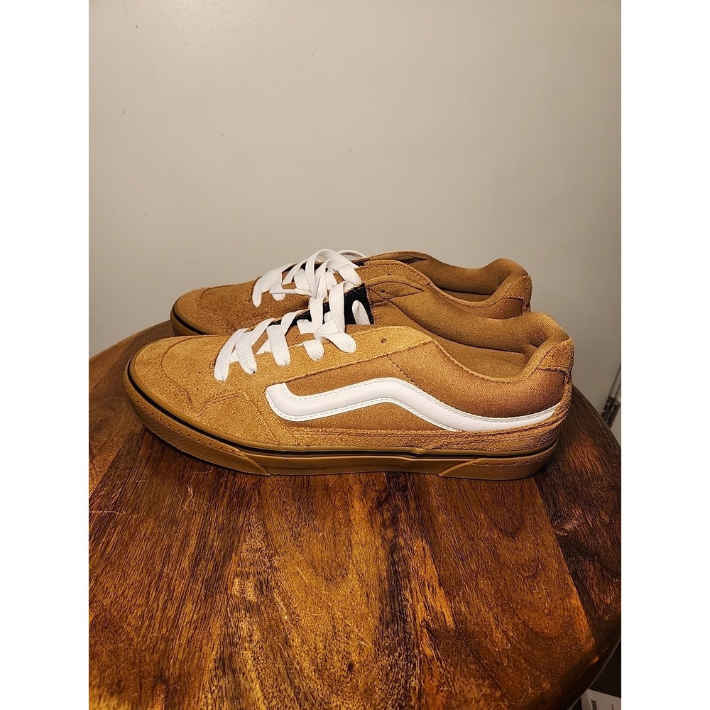 Men's 11.5- VANS Caldrone Casual Suede/Canvas Sneaker - Chipmunk Gum Sole - Picture 4 of 6